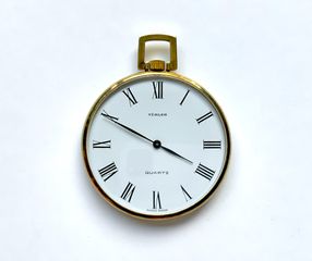 Vintage TÜRLER, ZÜRICH Swiss Made Quartz Slim Pocket Watch T23 / Ελβετικό Quartz Ρολόι Τσέπης, Χρυσόχρωμο