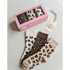 Me We Γυναικεία Κάλτσα Βαμβακερή 3 Ζευγη Gift Box Trendy