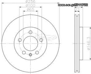 Δισκόπλακα εμπρόσθια 256x22 (ΚΑΙΝΟΥΡΓΙΟ) ,VW ,GOLF '4' 1998-2006