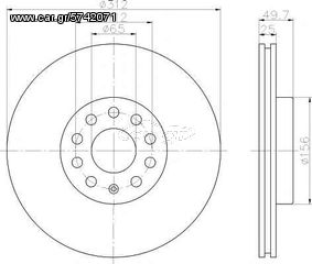 Δισκόπλακα εμπρόσθια 312x25 (ΚΑΙΝΟΥΡΓΙΟ). SKODA . OCTAVIA-SUPERB-YETI .