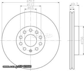 Δισκόπλακα εμπρόσθια 312x25 (ΚΑΙΝΟΥΡΓΙΑ) ,VW  ,NEW BEEETLE  2012-2015