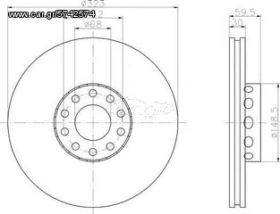 Δισκόπλακα οπίσθια 245x10 (ΚΑΙΝΟΥΡΓΙΟ). VW . PHAETHON 2002-2007