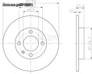 Δισκόπλακα εμπρόσθια 239x10 (ΚΑΙΝΟΥΡΓΙΟ).  SEAT . AROSA 1998>2004 .