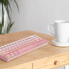 WHITE SHARK MECH KEYBOARD US LAYOUT GK-007411 RED SWITCH PINK GRADIENT-thumb-1