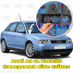 Audi A3 8L Facelift Κυψελωτές Πλαϊνές Γρίλιες Προβολέων Σετ
