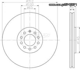 Δισκόπλακα εμπρόσθια 312x25 (ΚΑΙΝΟΥΡΓΙΟ). VW . GOLF 4-BORA-NEW BEETLE-POLO 01>09.