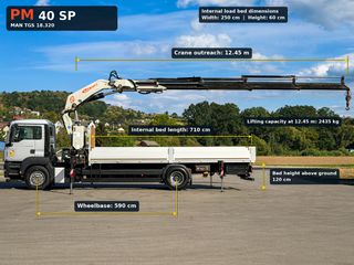 Ανατροπή + Γερανός MAN 2009 MAN TGS 18.320 * PRITSCHE 7,10 m * PM 40 KRAN-thumb-10