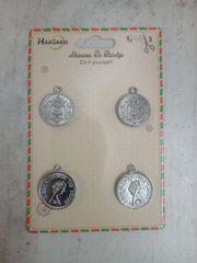 Μεταλλικά Κρεμαστά Νομίσματα (Charms), Ασημί, 20 mm με Κρίκο, για DIY Κοσμήματα, Ρούχα & Διακόσμηση