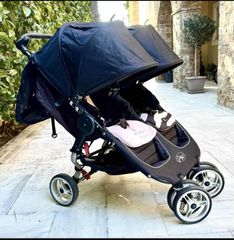 Καρότσι δίδυμων City Mini Double Baby Jogger σαν καινούργιο! Με διπλές μπροστινές ρόδες !