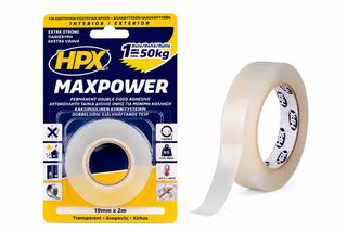 HPX Διάφανη ταινία διπλής όψης MAXPOWER 19mmx2m