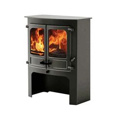 Charnwood Island III Blu Σόμπα Ξύλου - Gunmetal - Store Stand