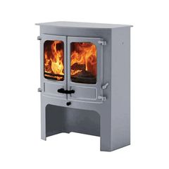 Charnwood Island III Blu Σόμπα Ξύλου - Pewter - Store Stand