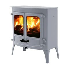 Charnwood Island III Blu Σόμπα Ξύλου - Pewter - High Legs