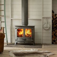 Charnwood Island III Blu Σόμπα Ξύλου - Blue - High Legs-thumb-4