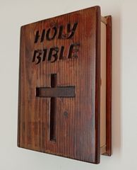 Χειροποίητο Ξύλινο Κουτί Βιβλίο (Holy Bible) με Συρτάρι | ΚΑΙΝΟΥΡΓΙΟ