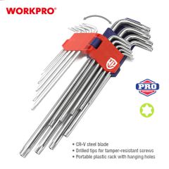ΚΛΕΙΔΙΑ TORX ΣΕΤ 9 τμχ ΜΑΚΡΥΑ WP222003 WORKPRO (PROFI)