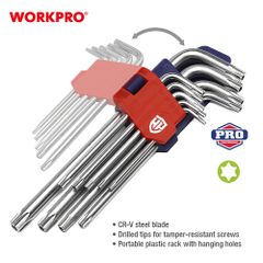 ΚΛΕΙΔΙΑ TORX ΣΕΤ 9 τμχ ΚΟΝΤΑ WP222002 WORKPRO (PROFI) (ΚΑΡΤΕΛΑ)