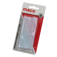 ΚΟΛΛΑ ΘΕΡΜΗΣ ΣΙΛΙΚΟΝΗΣ ΔΙΑΦΑΝΗ Φ 7,2mm Χ 10 cm MACO (σετ 12τμχ) (ΚΑΡΤΕΛΑ)