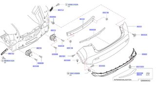 Nissan Juke ‘14-19 Σετ Πίσω Προφ/κτηρας & Σποιλερ 85022-BV80H / 850B2-BV80A-thumb-1