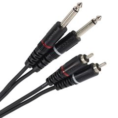 PLUGGER Τερματισμένο Καλώδιο 2x RCA σε 2x Jack Mono 6.3mm 1.5m
