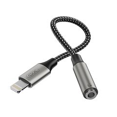XO NB-R258C Καλώδιο-αντάπτορας Lightning - 3.5mm θηλ., 0.12m σε γκρι χρώμα