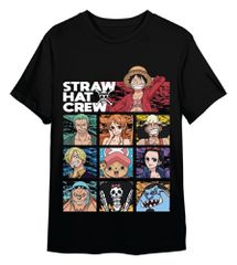 One Piece T-Shirt Straw Hat Crew Black Size XL