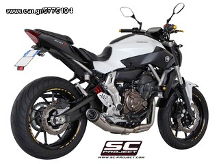 Sc Project Ολόσωμη Εξάτμιση 2-1 Conic Silencer S.Steel/Carbon End Yamaha MT 07 2013 -2016 Euro3