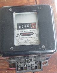 Vintage μετρητής κατανάλωσης ρεύματος AEG J 6 H, κατασκευής 1956