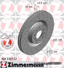 AUDI S3 TFSI / LEON CUPRA / GOLF GTI ΕΜΠΡΟΣ ΔΙΣΚΟΠΛΑΚΕΣ ΤΡΥΠΗΤΕΣ ZIMMERMAN SPORT ΥΨΗΛΗΣ ΑΝΘΡΑΚΩΣΗΣ