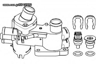 Διακλαδωτής (ΚΑΙΝΟΥΡΓΙΟ). VW . GOLF 4 ,BORA (AHW,APE,AUA,AXP,BCA,ATN,AUS,AZD,BCB,AKQ) .  Περιλαμβάνει θερμοστάτη και αισθητήρα.