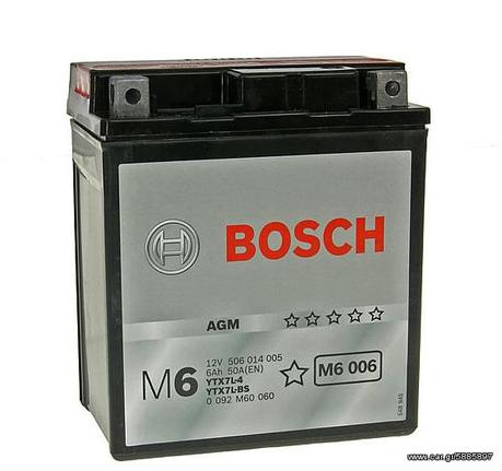BOSCH YTX7L-BS, 12V, 6Ah/50A(EN), ΔΕΞ(+), M6-AGM EAUTOSHO.GR ΔΩΡΟ ΦΟΡΤΙΣΗ ΚΑΙ ΕΛΕΓΧΟΣ