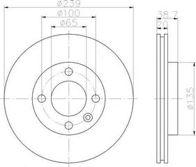 Δισκόπλακα εμπρόσθια 239x20 (ΚΑΙΝΟΥΡΓΙΑ). AUDI . A80/90 73>87 . COUPE 81>88 .