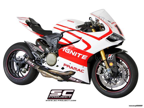 Εξάτμιση Ολόσωμη Sc-Project Racing(Inox Pipes) CR-T Silencer Carbon fiber with titanium mesh on the exit of the silencer Ducati Panigale 1199 / S / R