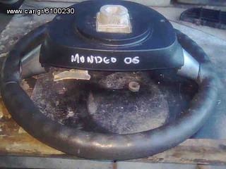 ΤΙΜΟΝΙ-ΒΟΛΑΝ FORD MONTEO 01-07 MONTELO ΔΕΡΜΑΤΙΝΟ-thumb-1