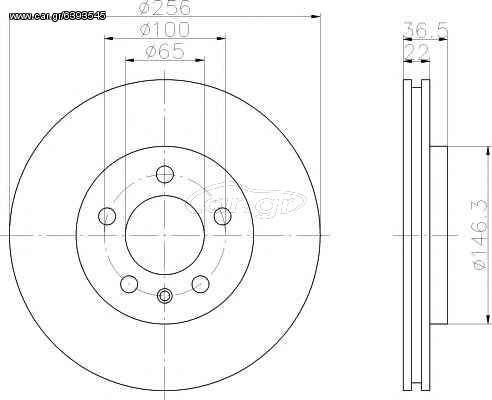 Δισκόπλακα εμπρόσθια 256x22 (ΚΑΙΝΟΥΡΓΙΟ). SEAT . IBIZA 02>18 , CORDOBA 02>09,LEON 99>06 , TOLEDO 99>06.