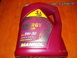 ΛΑΔΙ 5W-30 MANNOL ENERGY PREMIUM 5LIT ''BMW Βαμβακάς''