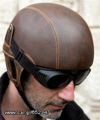 Κράνος ρετρό Club Retro Pilot Helmet 1932 Brown-thumb-6