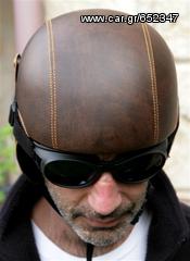 Κράνος ρετρό Club Retro Pilot Helmet 1932 Brown-thumb-5