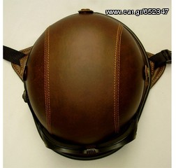 Κράνος ρετρό Club Retro Pilot Helmet 1932 Brown-thumb-8