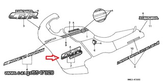 HONDA CBR1000F ΠΛΑΙΝΟ ΑΥΤΟΚΟΛΛΗΤΟ ΦΕΡΙΝΚ/ FAIRING-thumb-2