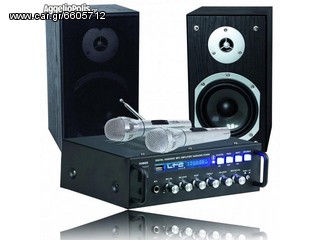 KARAOKE ενισχυτής με ηχεία για μικρόφωνα όλα σε 1 πακέτο