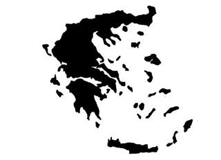 Αυτοκόλλητος Χάρτης Ελλάδα Μαύρος Ανάγλυφος 