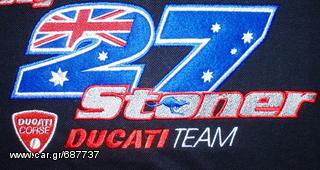 Πόλο Ανδρικό κοντομάνικο μπλούζα Stoner polo T-Shirt Ducati Κεντητά λογότυπα μεγέθος  L-thumb-3