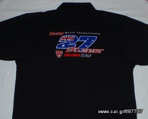 Πόλο Ανδρικό κοντομάνικο μπλούζα Stoner polo T-Shirt Ducati Κεντητά λογότυπα μεγέθος  L-thumb-11