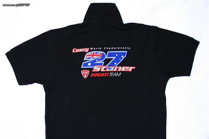 Πόλο Ανδρικό κοντομάνικο μπλούζα Stoner polo T-Shirt Ducati Κεντητά λογότυπα μεγέθος  L