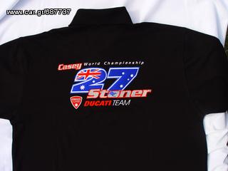 Πόλο Ανδρικό κοντομάνικο μπλούζα Stoner polo T-Shirt Ducati Κεντητά λογότυπα μεγέθος  L-thumb-7