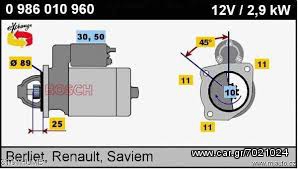 Μίζα Renault 0986010960