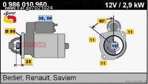 Μίζα Renault 0986010960