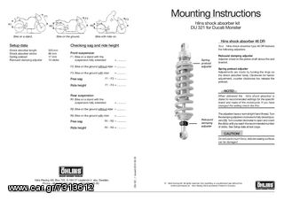 Ohlins Street Performance S46DR1 Mono Shock Absorber for Ducati Monster 1000 2003-2005