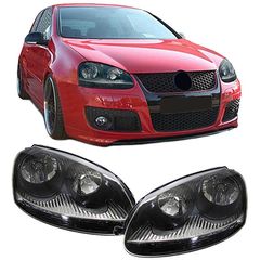 Μπροστινά Φανάρια Set Για Vw Golf V (5) 03-08 Μαύρα GTI H7/H7 Depo